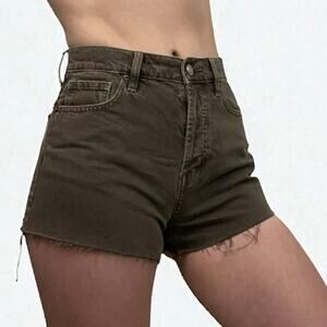 PacSun Brown Denim Vintage High Rise Mini Jean Shorts